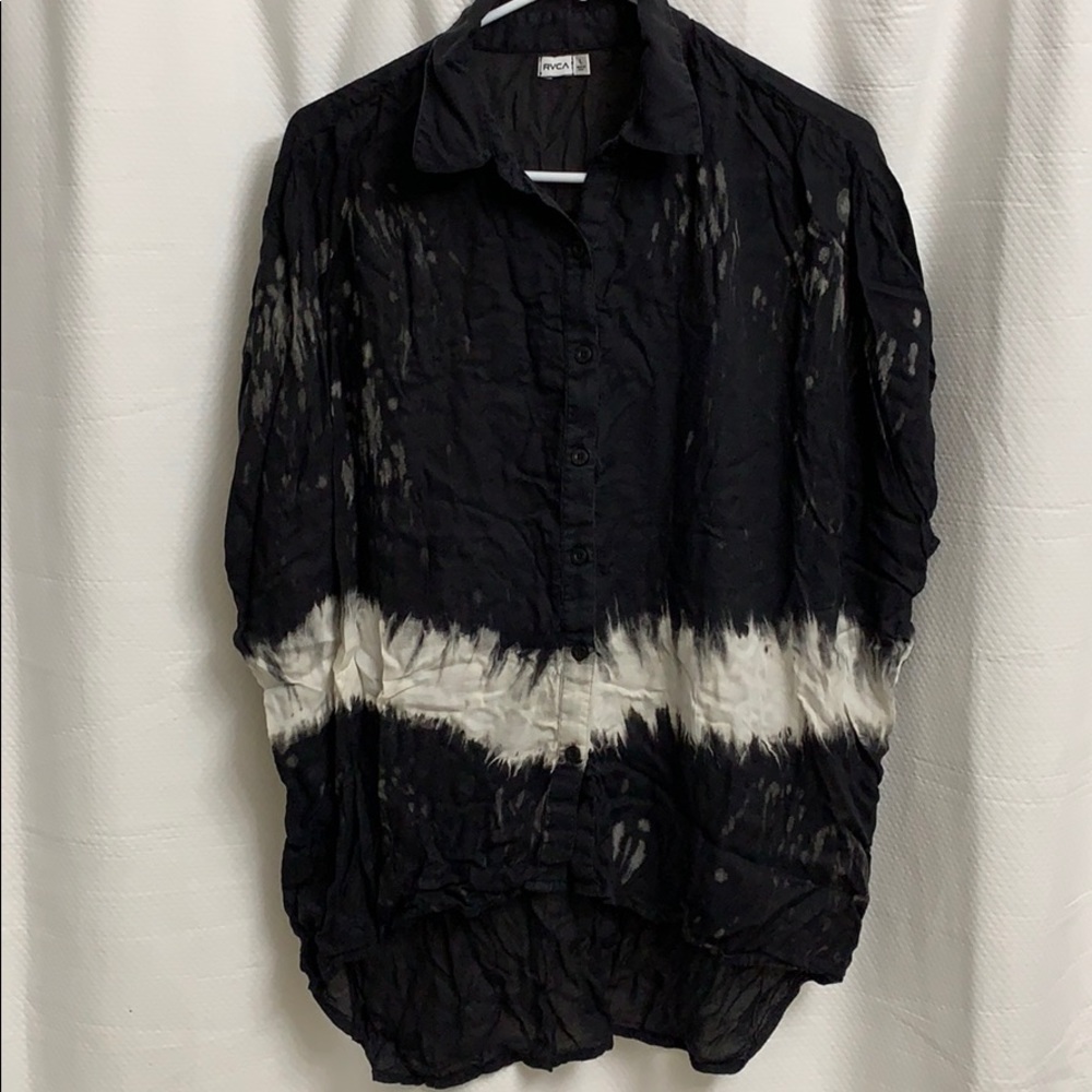 RVCA Black and Cream Bleached Top
